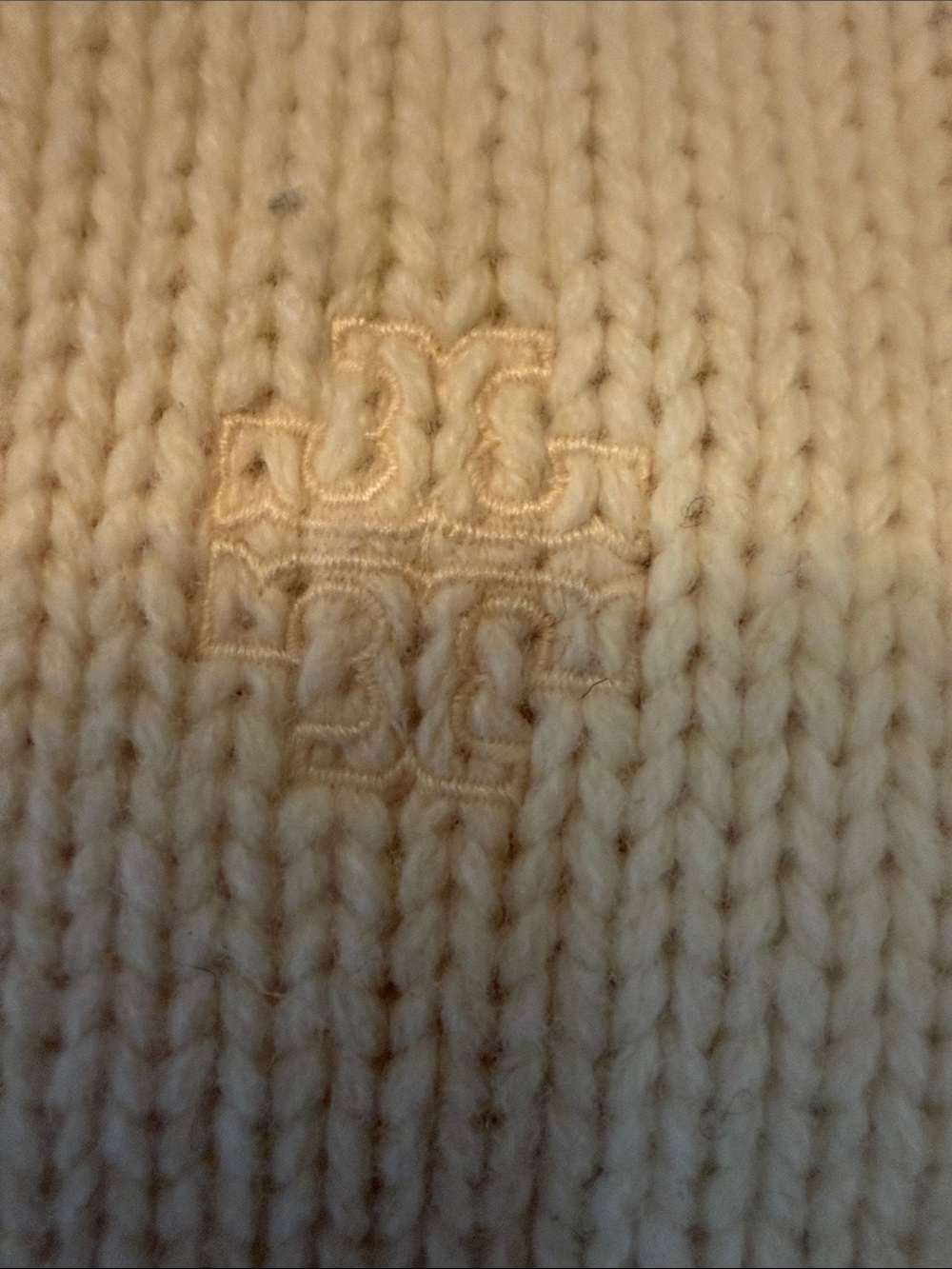 Tory Burch Cream Turtleneck Fair Isle Sweater with Black & Gold Accents - Picture 3 of 6